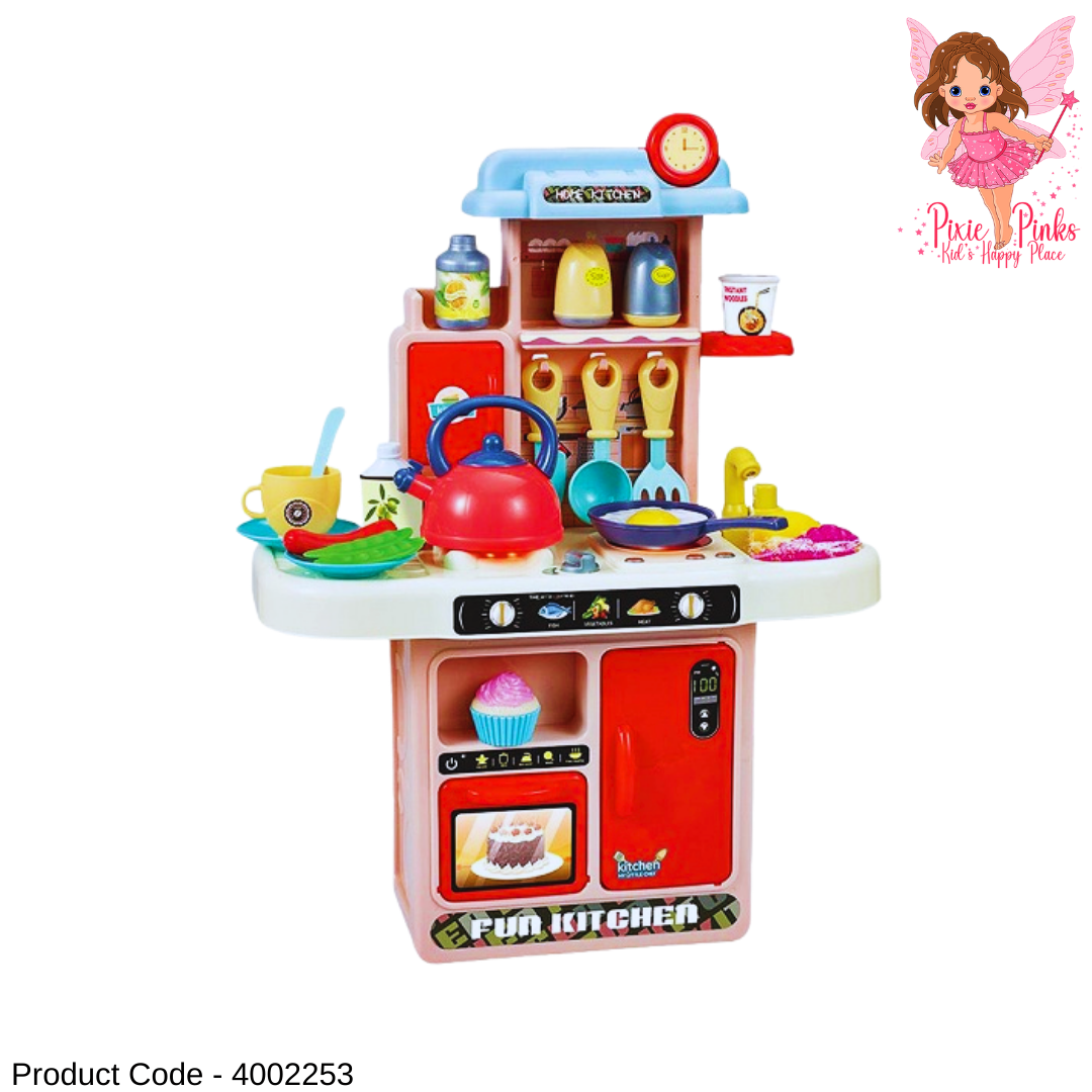 Kids Fun Kitchen Play Set with Oven, Stove, Utensils & Accessories – Interactive Pretend Cooking Toy | 3+