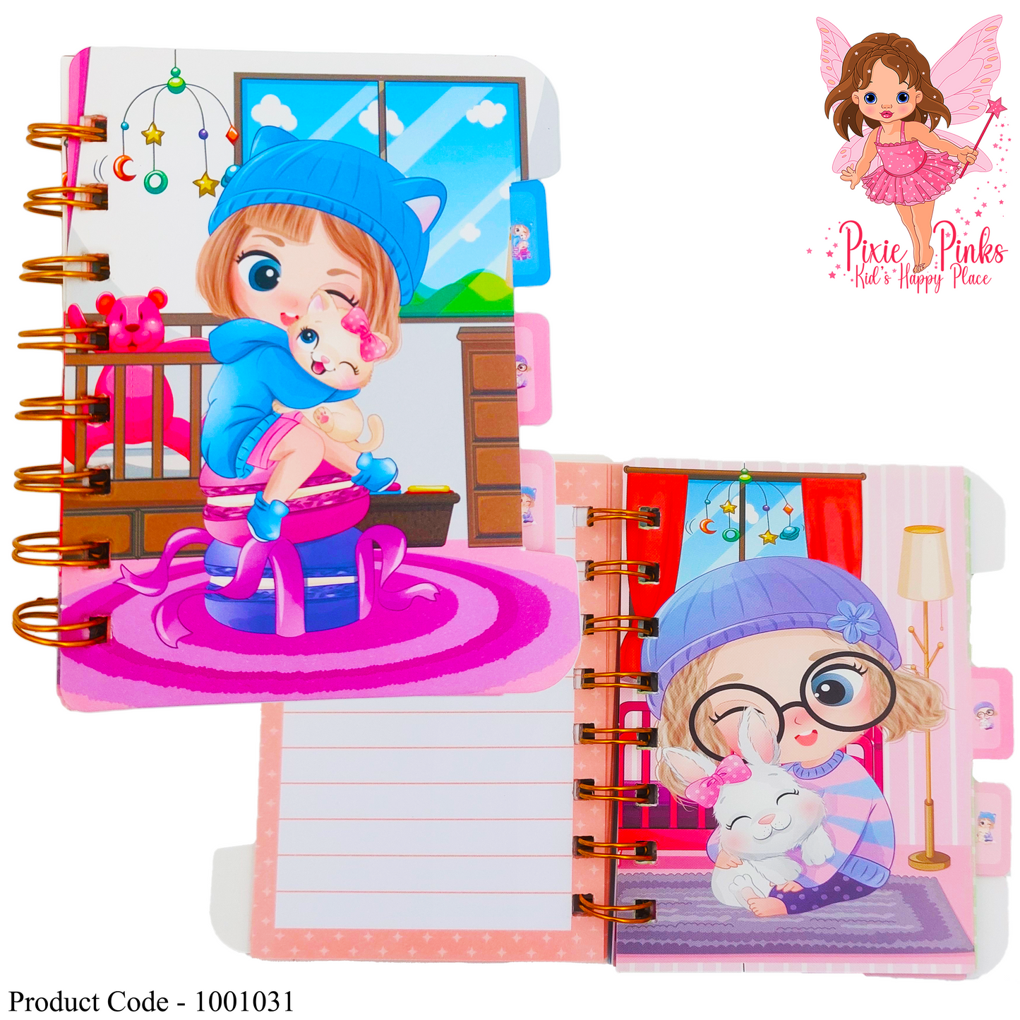 Cute Little girl Spiral note book with inside pictures