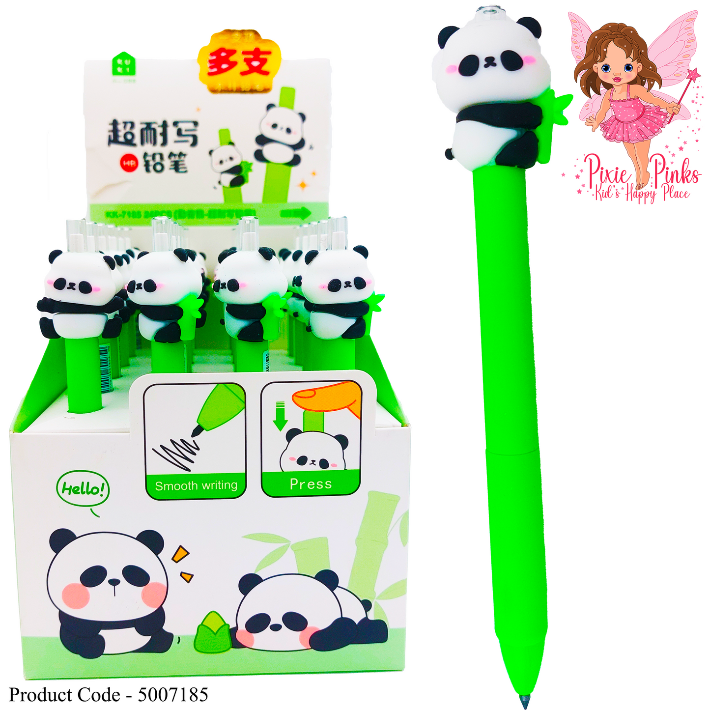 Diligent Panda can't finish writing pencil