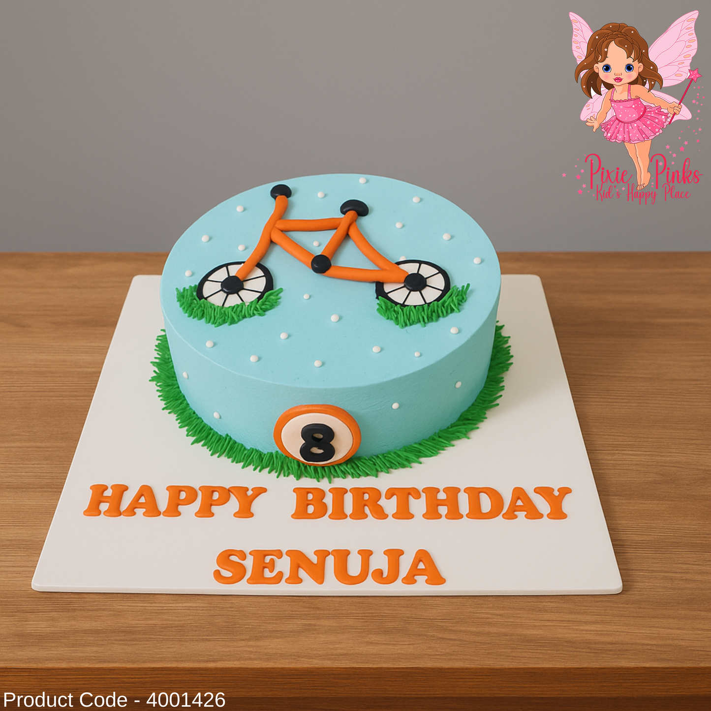 Bicycle Theme Birthday Cake – 1kg Custom Design for Kids | Pixiepinks Cake