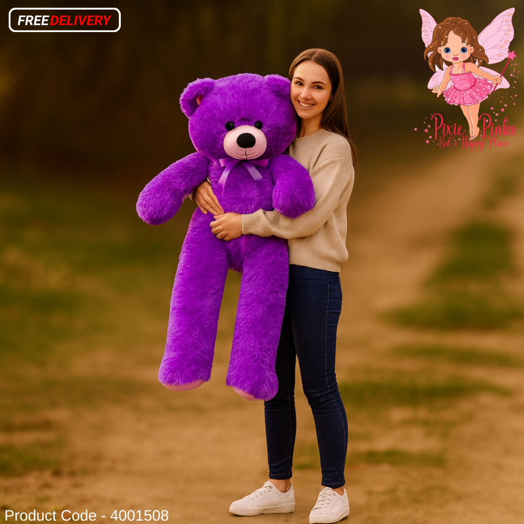 PixiePinks Giant Purple Hug Buddy – 3.5 Feet Soft Plush Toy | Teddy Bear