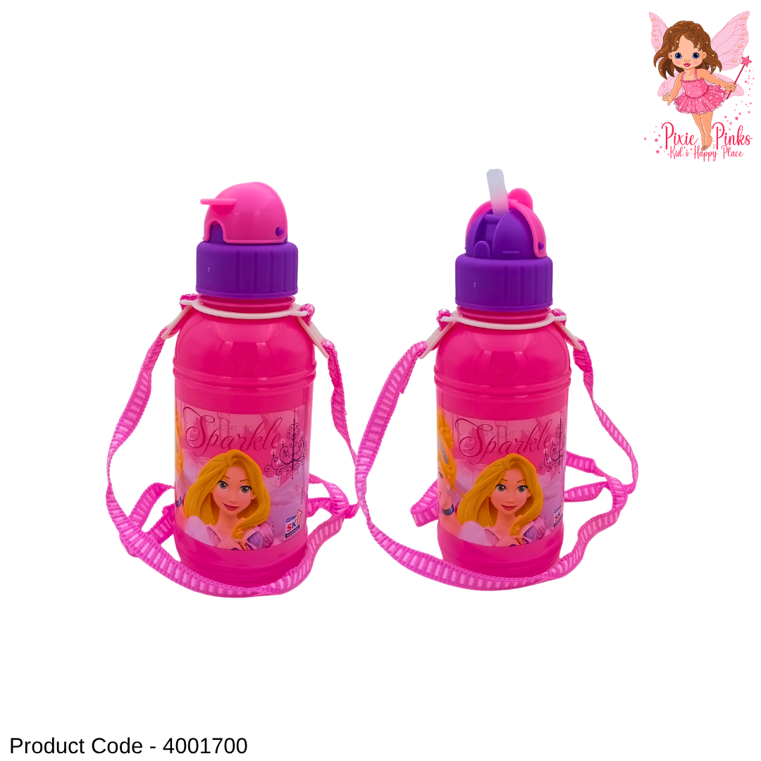 Cute Pink Princess Water Bottle with Strap – Safe BPA5 Kids Bottle