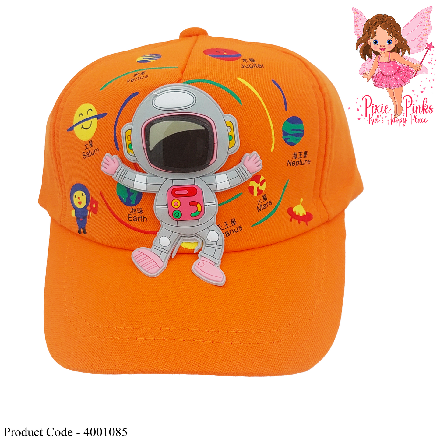 Space Orange Kids 3D Cap