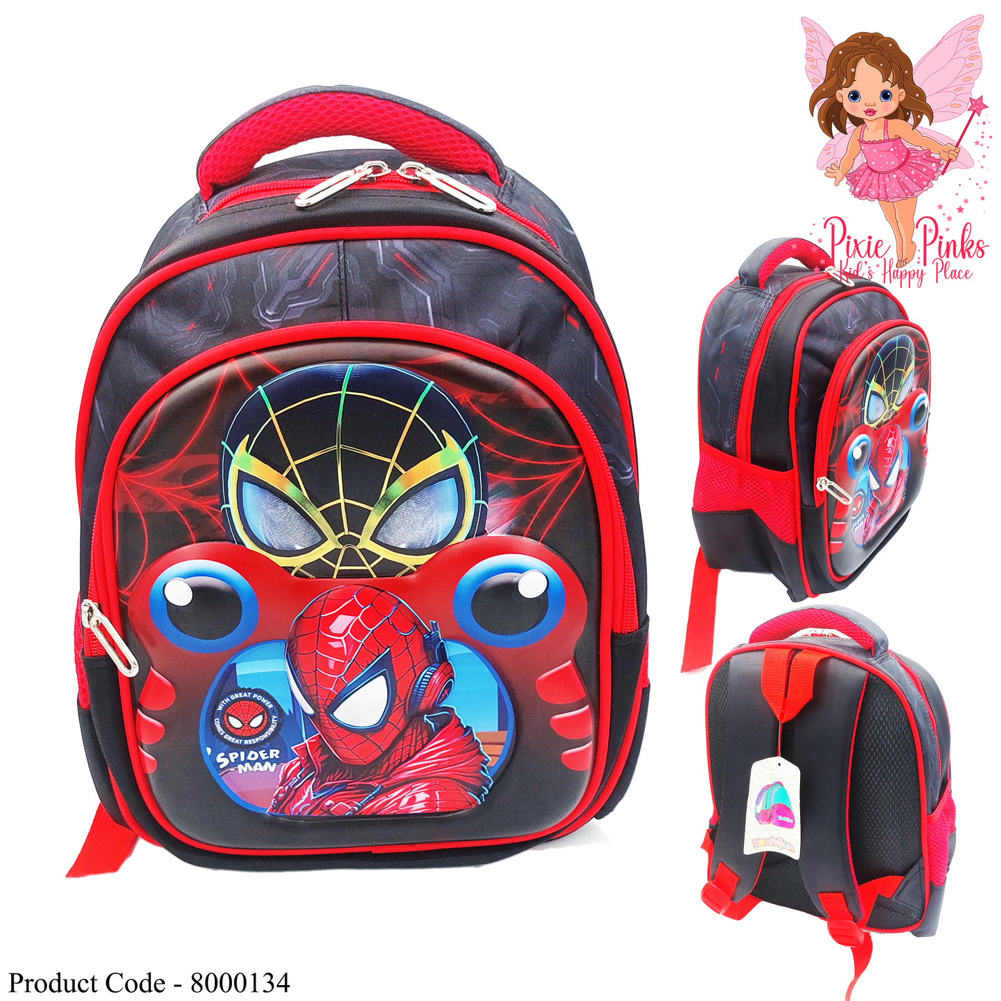 Spider Man 3 D School Bag Grade 1-5