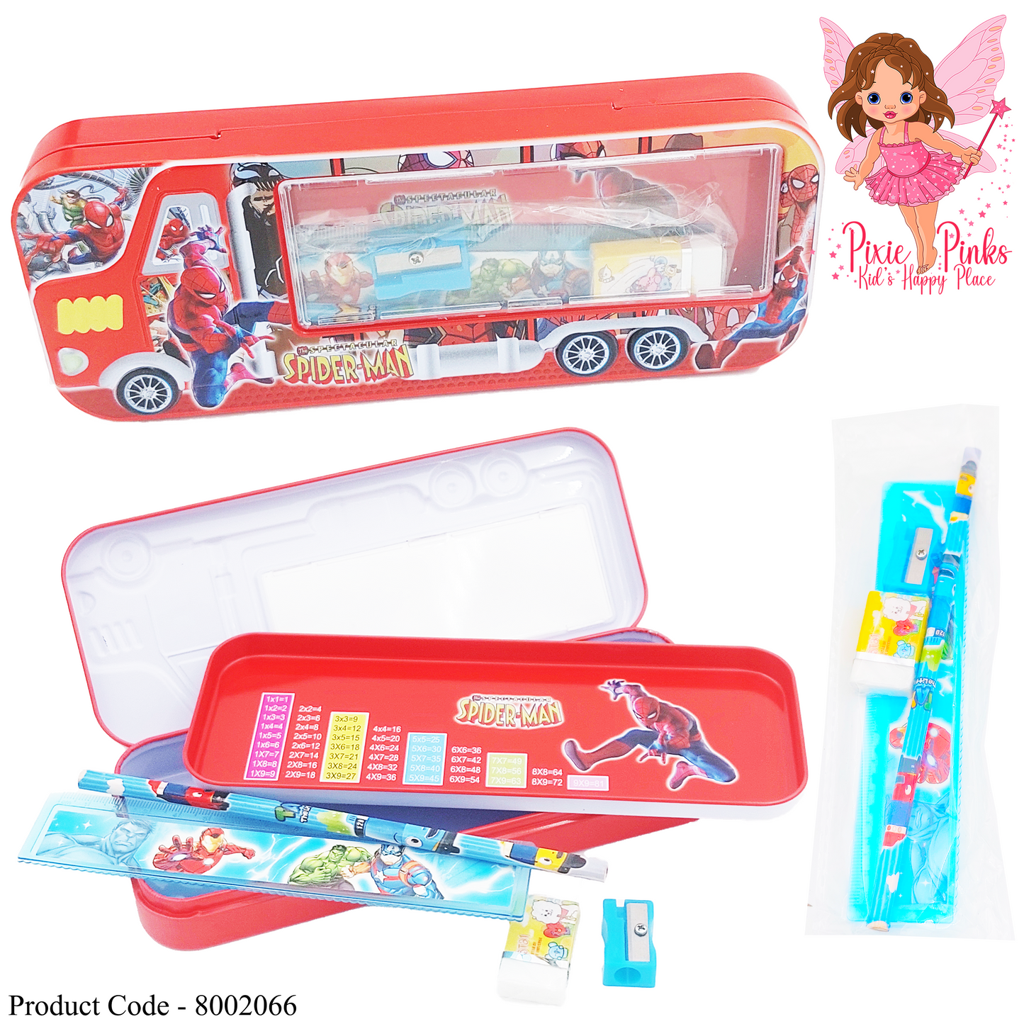 Spider-Man Pencil Box Set with Accessories