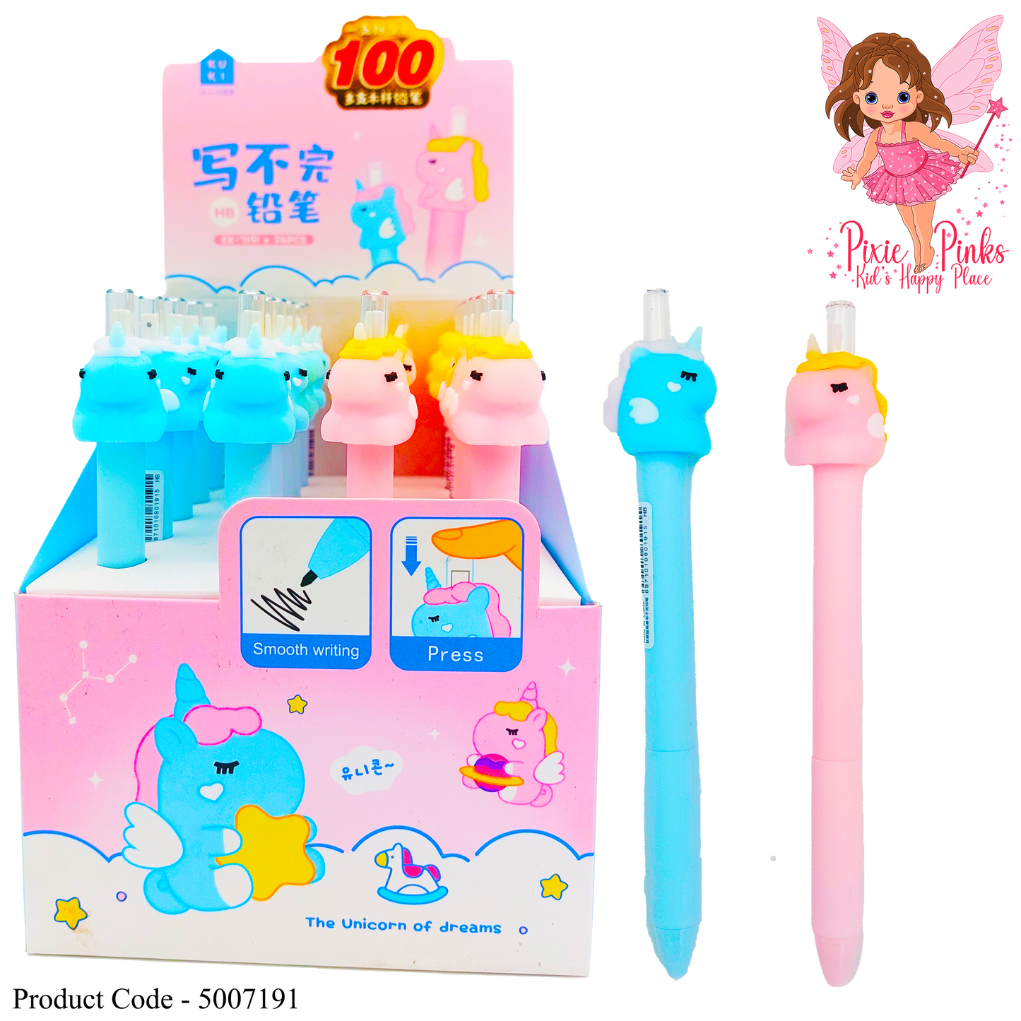 Unicorn can't finish writing with pencil