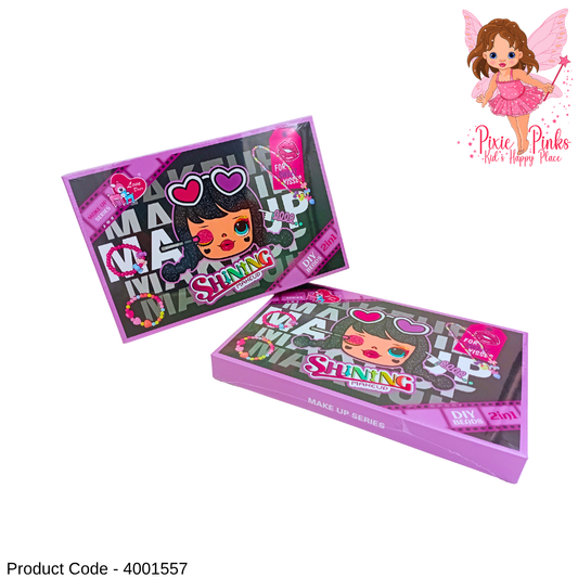 PixiePinks 2-in-1 Kids Makeup & DIY Beads Set – Shining Makeup Series Beauty & Jewelry Kit for Girls
