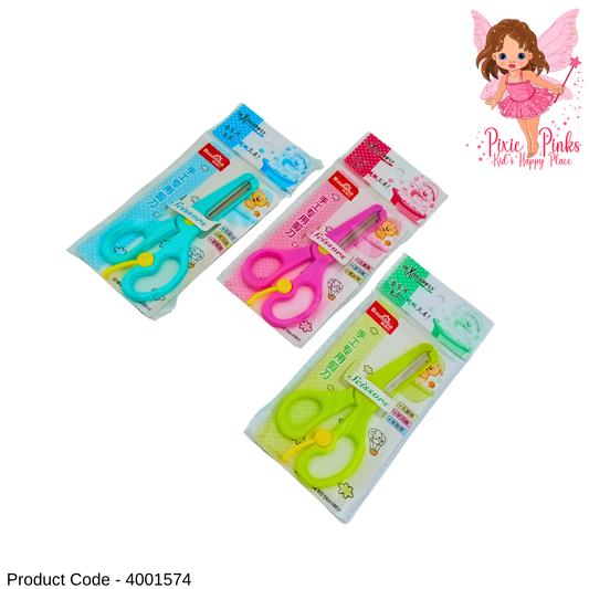 PixiePinks Kids Safety Scissors – 1pc Colorful Craft Scissors for School & DIY Projects