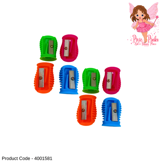 PixiePinks Colorful Grip Sharpener – 1pc Durable & Easy-to-Use Pencil Sharpener for Kids
