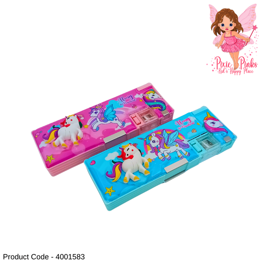 PixiePinks Unicorn Pencil Box – Cute & Spacious Unicorn Themed Stationery Case for Kids