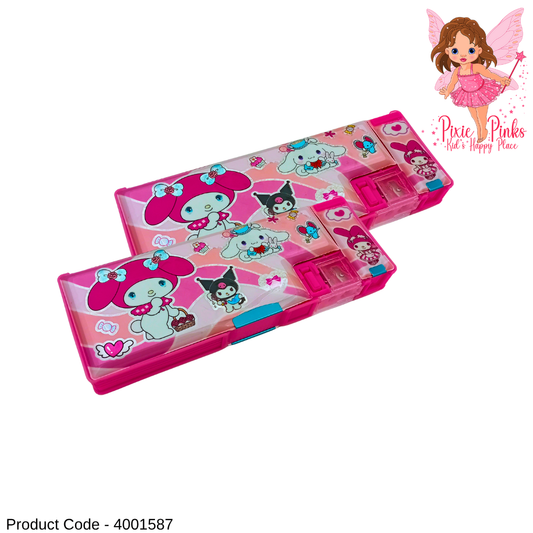 Cute Kuromi & Friends Pink Pencil Box – Adorable & Spacious Stationery Case
