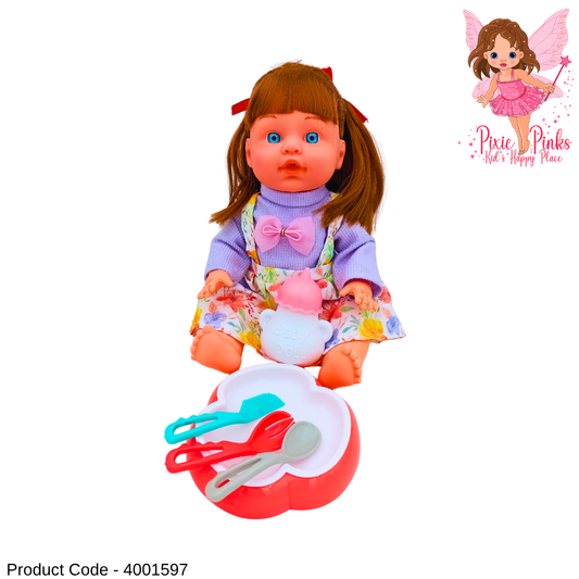 Cute Baby Doll with Feeding Set & Carrying Bag – Perfect Gift for Kids