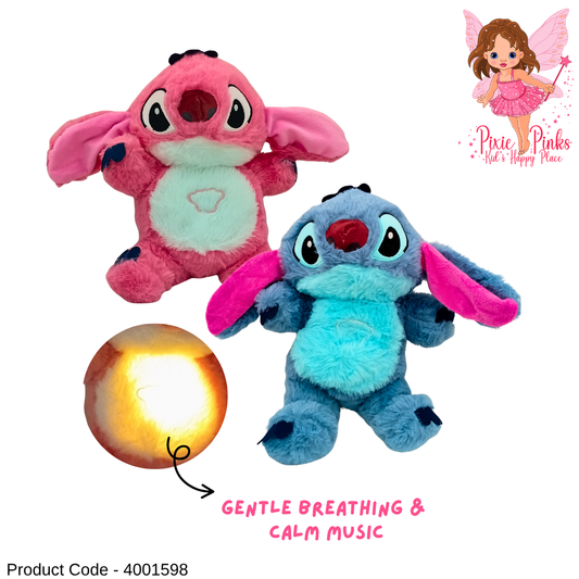 Stitch Breathing Teddy with Light & Music – Cute Plush Toy for Kids
