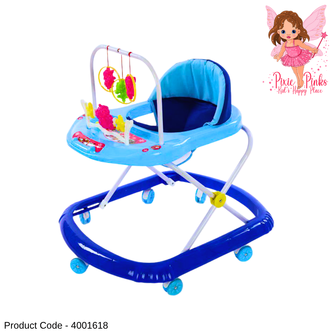 💙 Baby Walker with Play Tray & Activity Toys – Safe Learning Cart for Baby Boys 👶✨