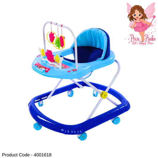 💙 Baby Walker with Play Tray & Activity Toys – Safe Learning Cart for Baby Boys 👶✨