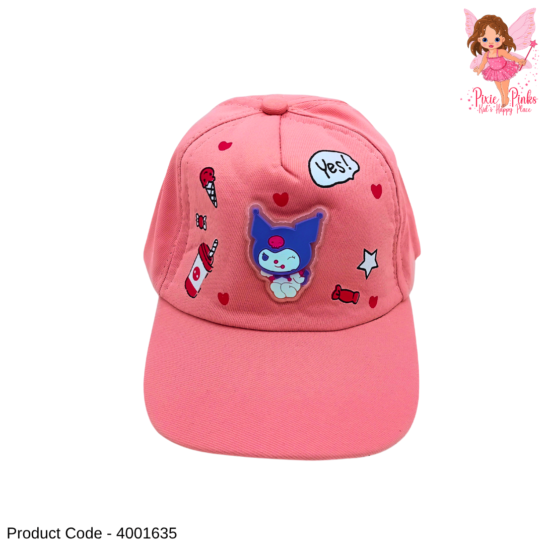 🎀 Kuromi Themed Lightning Kids Cap – Pink Style 🧢✨
