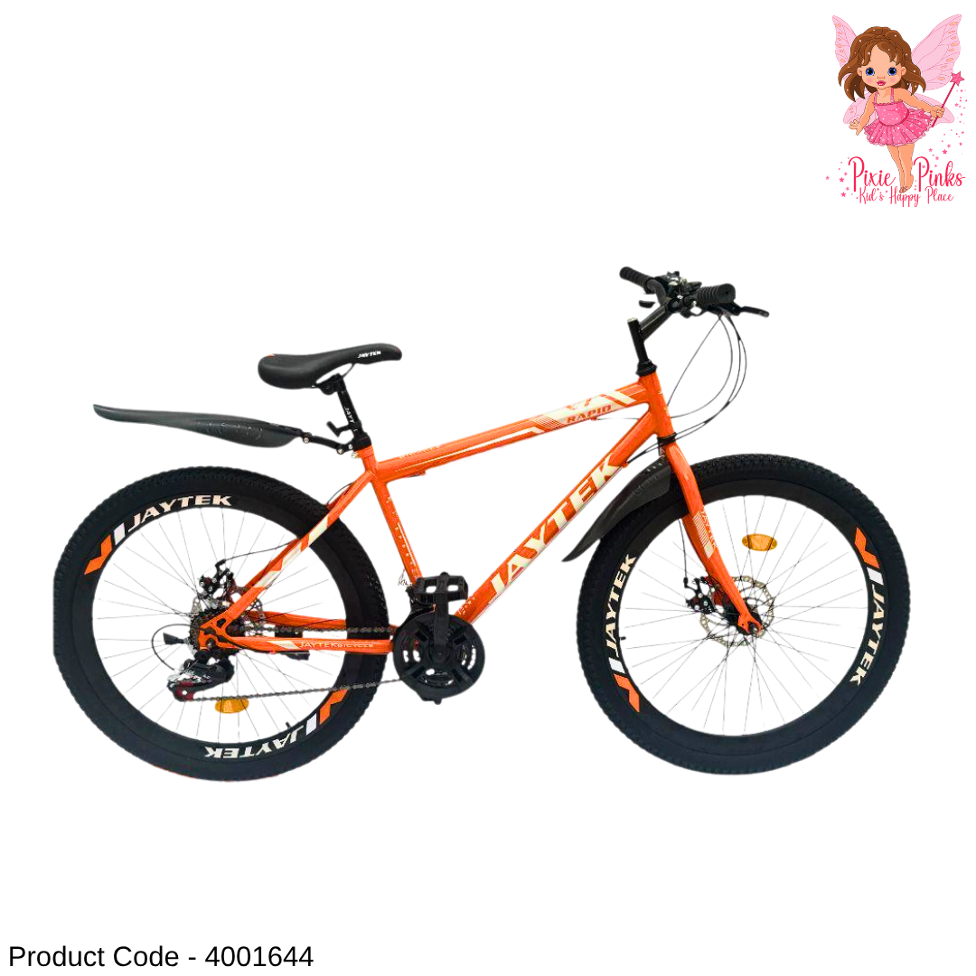 Jaytek Rapid Gear Mountain Bicycle with Dual Disk Brakes & High-Dual Wall Rims - Available in 20”, 24” & 26”