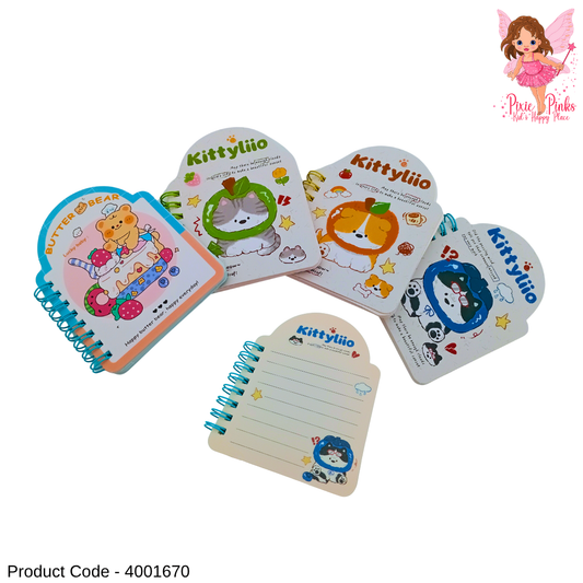 Cute Mini Pocket Notebook – Adorable Cartoon Design, 90×117mm