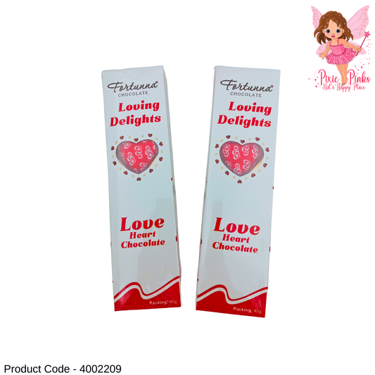 Fortunna Loving Delights Love Heart Chocolates – 4 Pieces Gift Pack (40g)
