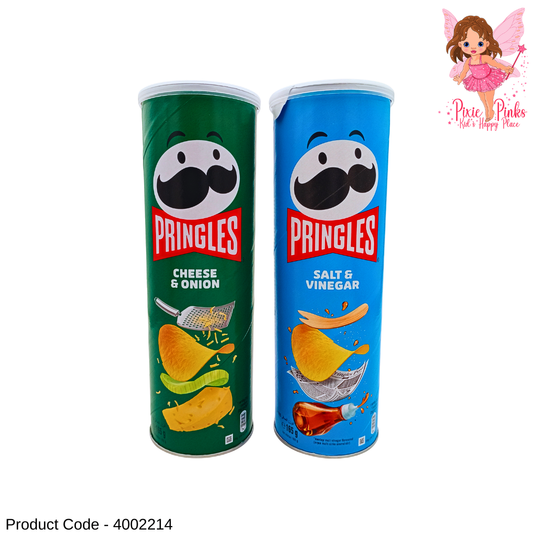 Pringles Potato Crisps 165g Can – Cheese & Onion / Salt & Vinegar Flavour