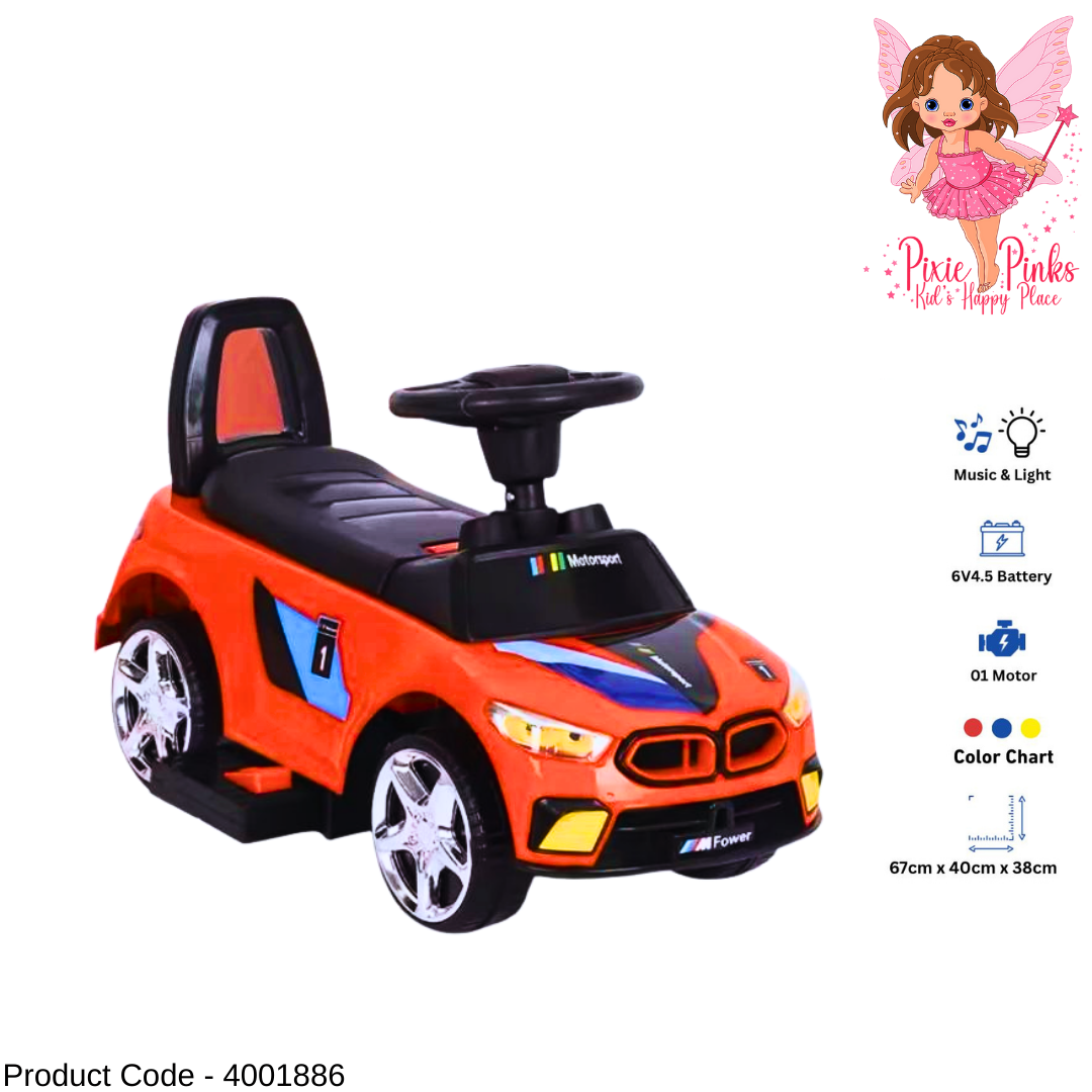 Kids Electric Ride-On Car with Music & Lights, 6V Battery, Single Motor