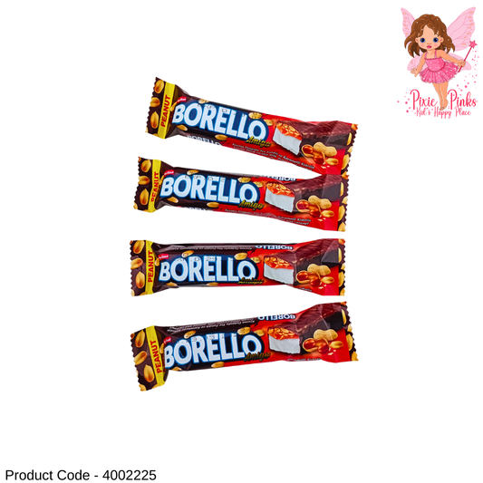 Borello Amigo Peanut & Caramel Filled Chocolate Bar 27g – Creamy Nougat Snack (1pc)