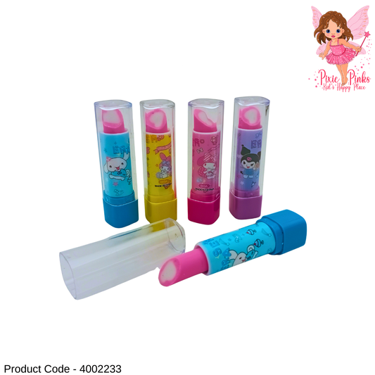Cute Character Lipstick Eraser for Kids – Cartoon Twist-Up School Stationery
