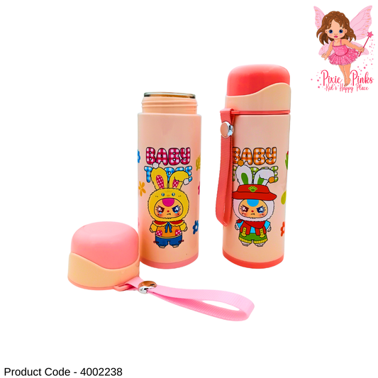 500ml Double-Glazed Glass Water Bottle for Kids – Temperature Resistant, Wear-Resistant Portable Bottle with Safety Strap