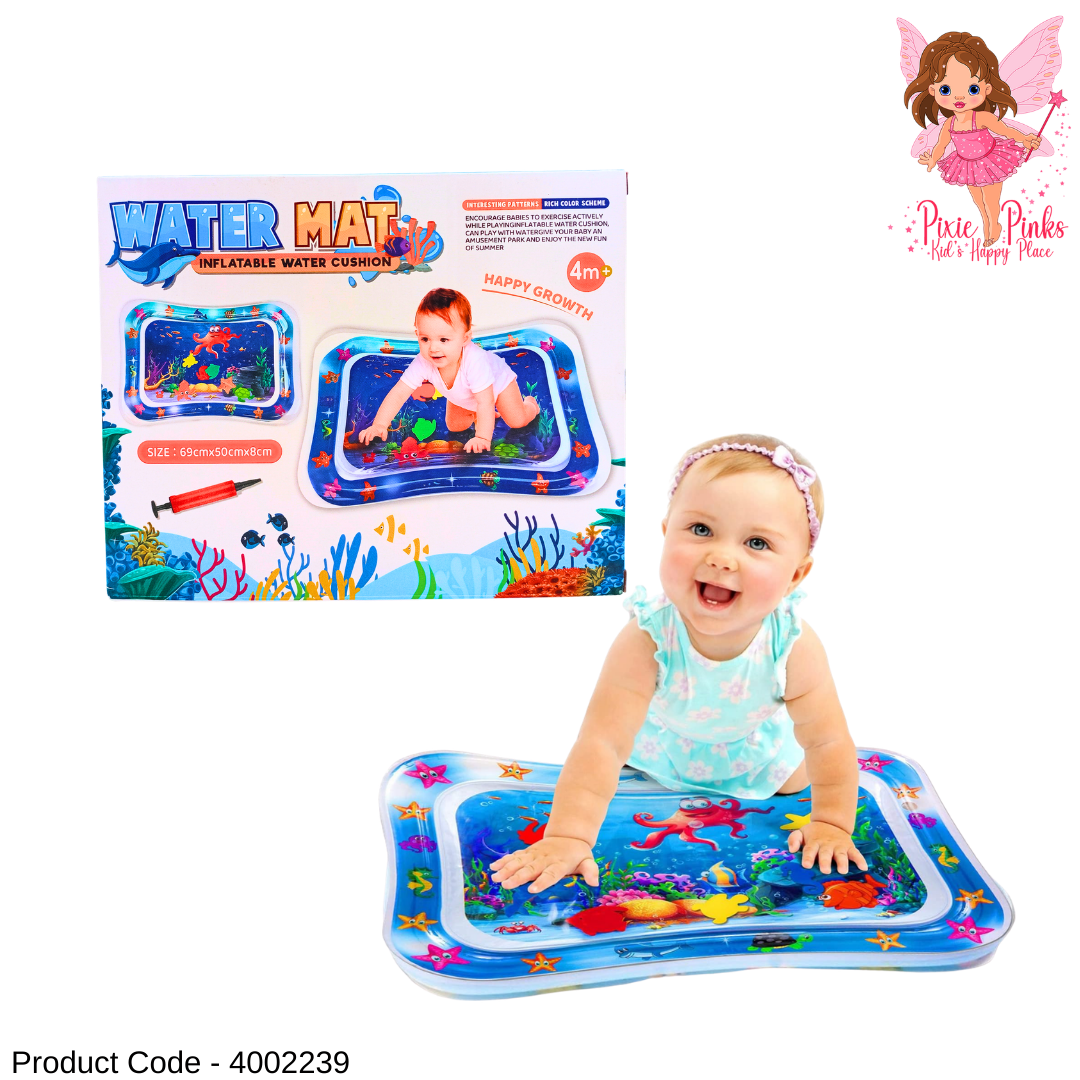 Baby Inflatable Water Play Mat – Tummy Time Water Cushion for 4+ Months – 69x50x8cm Sensory Activity Mat