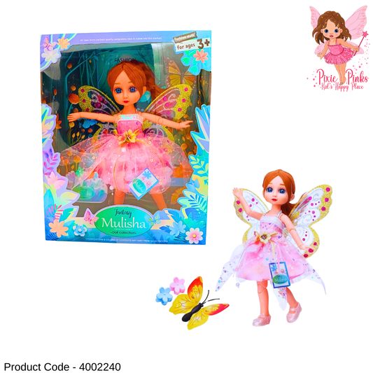 30cm Fantasy Mulisha Fairy Fashion Doll for Kids – Butterfly Wing Princess Doll Toy for Ages 3+