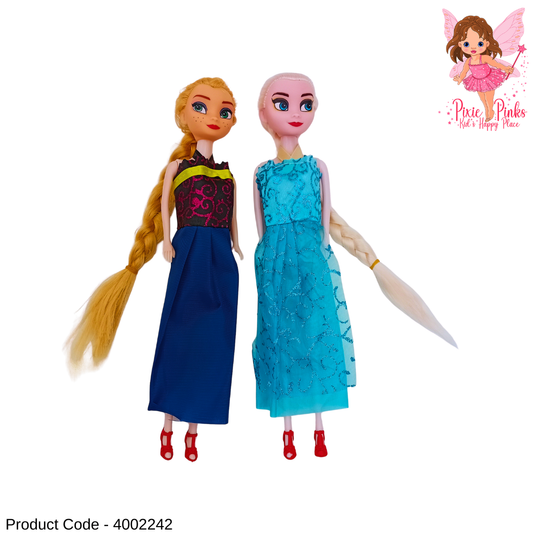 27cm Ice Princess Sisters Doll Set – Elsa & Anna Inspired Fashion Dolls for Kids