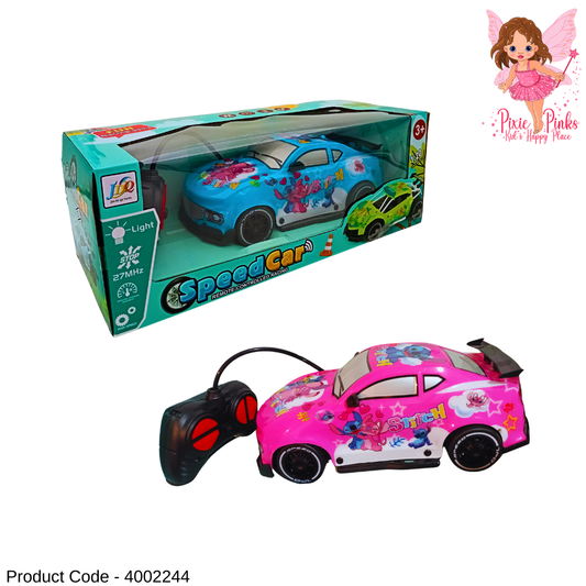 1:20 Scale Remote Control Racing Car with Lights – 27MHz High Speed RC Car for Kids 3+ (Stitch Design)