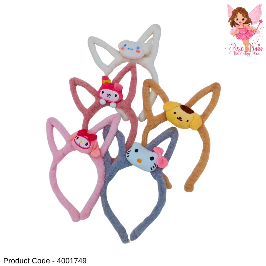 Soft Plush Cartoon Headband for Girls | Cute & Comfortable Kids Hair Accessory | Fluffy Girly Head Band