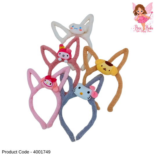 Soft Plush Cartoon Headband for Girls | Cute & Comfortable Kids Hair Accessory | Fluffy Girly Head Band