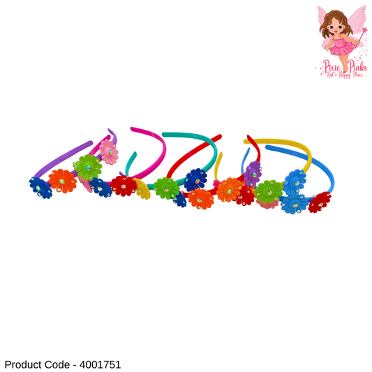 Colorful Daisy Flower Headband for Girls | Cute Kids Floral Hair Accessory | Soft & Comfortable Head Band