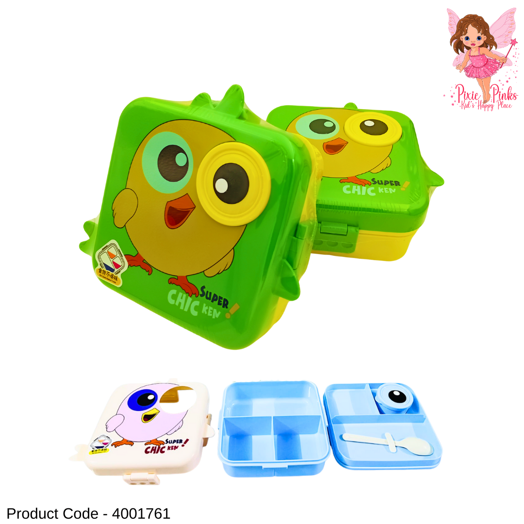 Birdy Lunch Box for Kids | Leak-Proof BPA-Free 4-Compartment Bento Box | Cute Cartoon Food Container