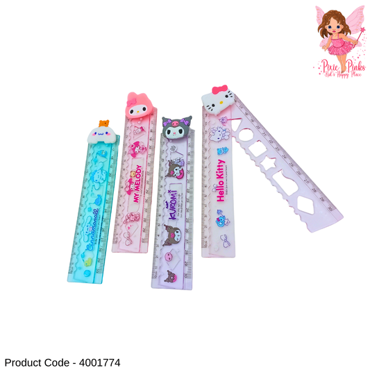 Cute Foldable Character-Themed 30cm Ruler | Compact Kids Study Ruler with Fun Cartoon Designs