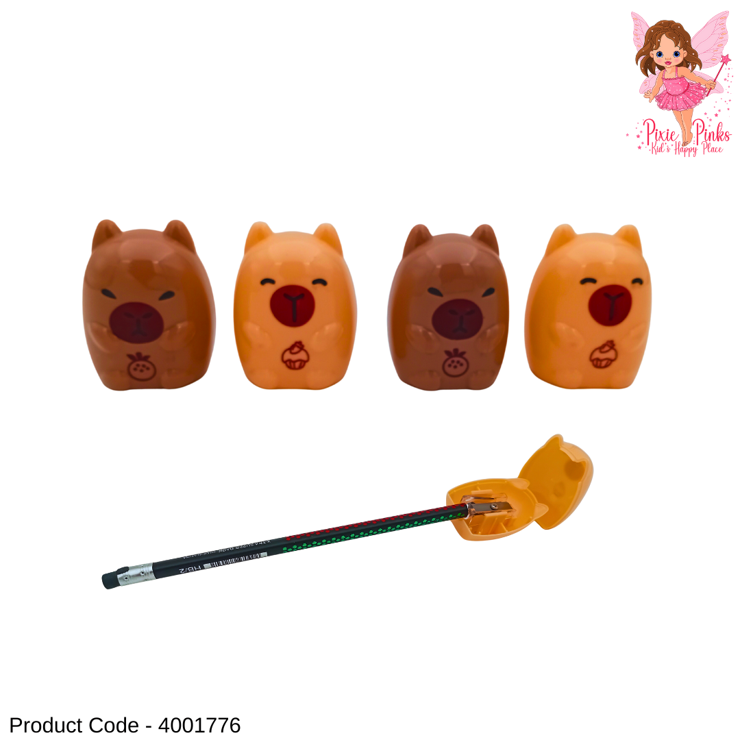 Cute Capybara Pencil Sharpener for Kids | Compact Cartoon Sharpener with Easy-Open Design