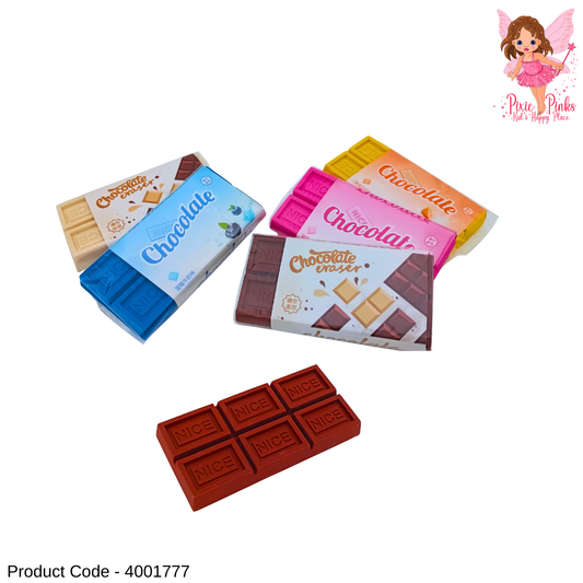 Cute Chocolate Bar Eraser – Fun, Realistic Choco-Style Rubber for Kids | School & Art Supplies