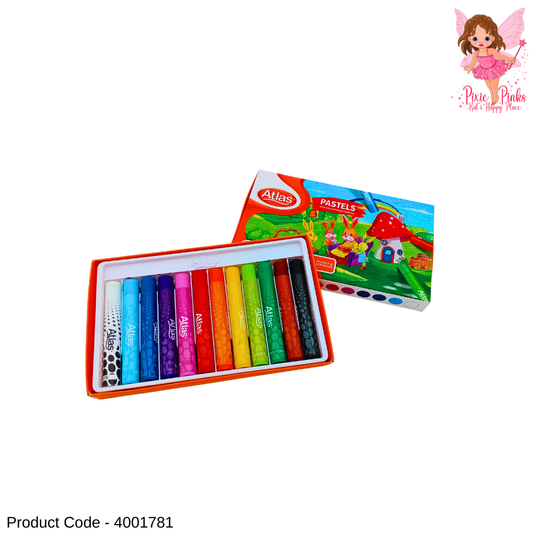 12-Color Kids Pastel Crayon Set – Bright, Smooth, Strong & Safe Drawing Pastels