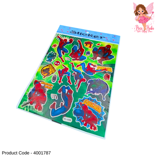 Spiderman Action Sticker Card for Boys – 3D Puffy Superhero Stickers for Books, Crafts & Gifts