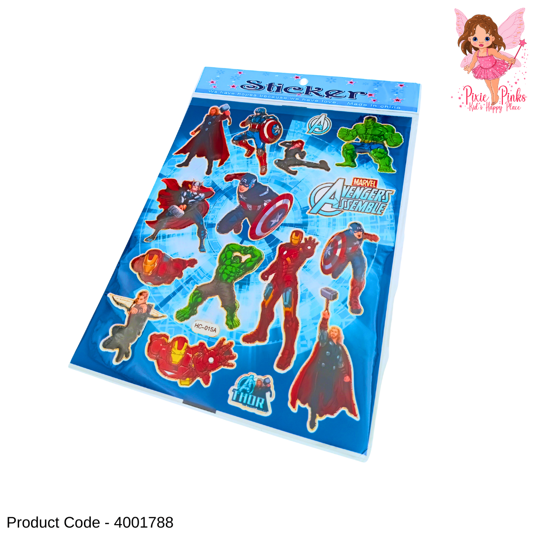 Avengers Hero Sticker Card for Boys – Action-Packed Superhero Sticker Sheet