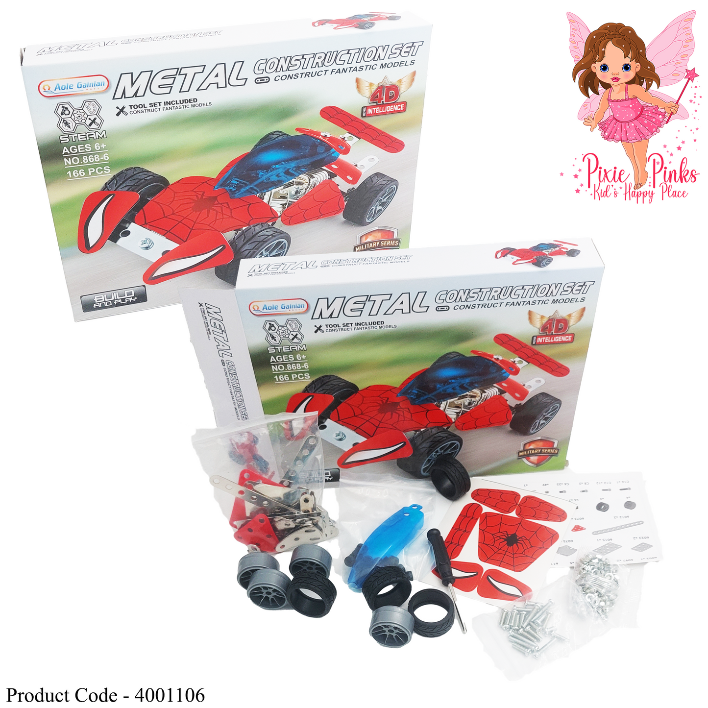 Metal Construction Set - Spider Man Racing Car