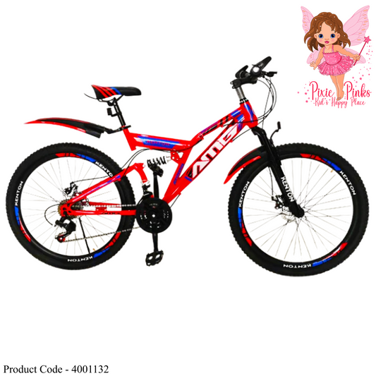 Pixie Pinks Kenton Mountain Bicycle – 20-Inch Wheels, Dual Suspension, Disk Brakes, Multi-Speed Gear