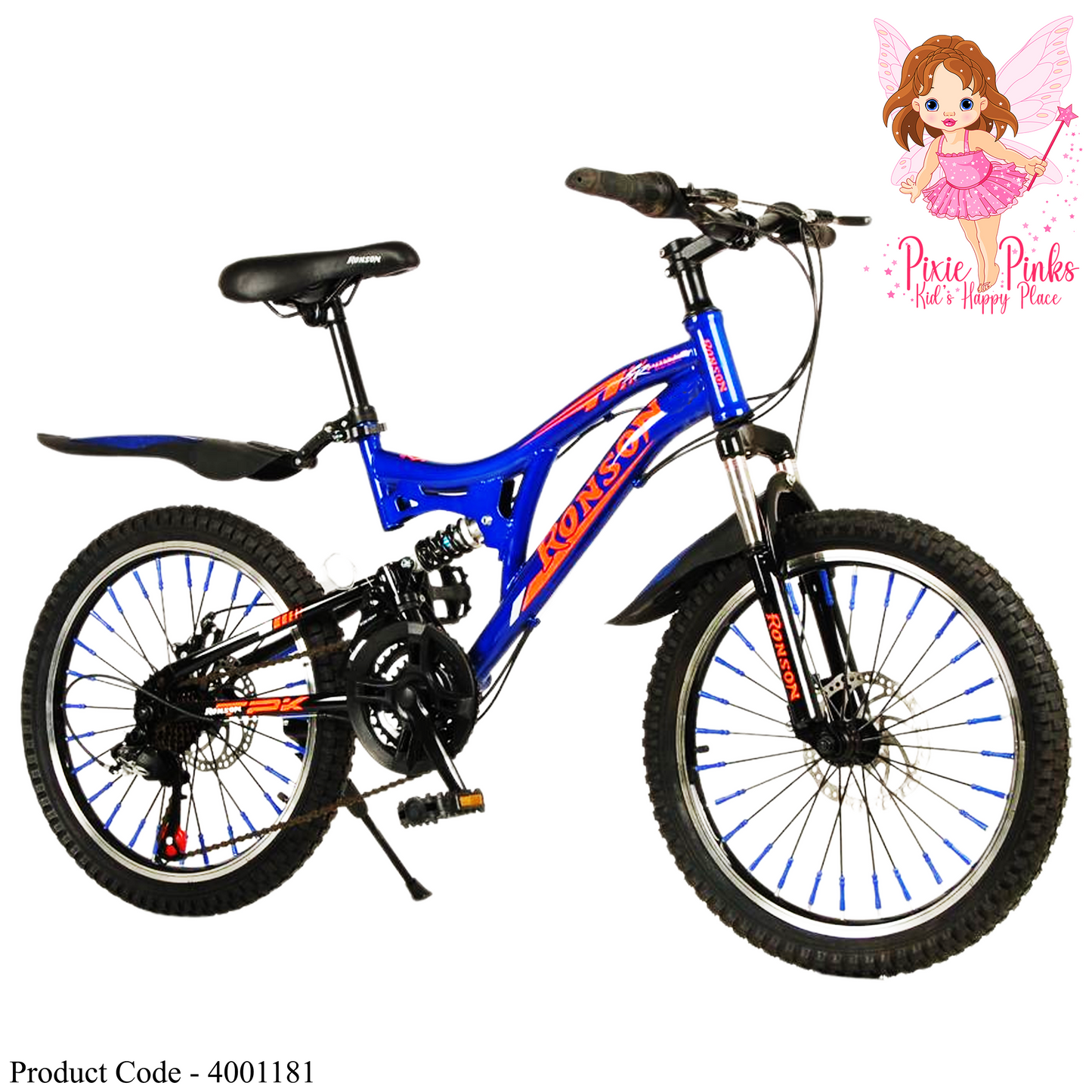 Ronson 20-Inch Full Suspension Mountain Bike - Blue