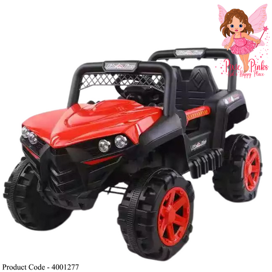 Kids Ride-On Off-Road Jeep – Red Adventure Edition | Red 12V Kids Electric Ride-On Jeep Car with Dual Motors, Music & Remote Control – Model 2068 (Ages 3–8)