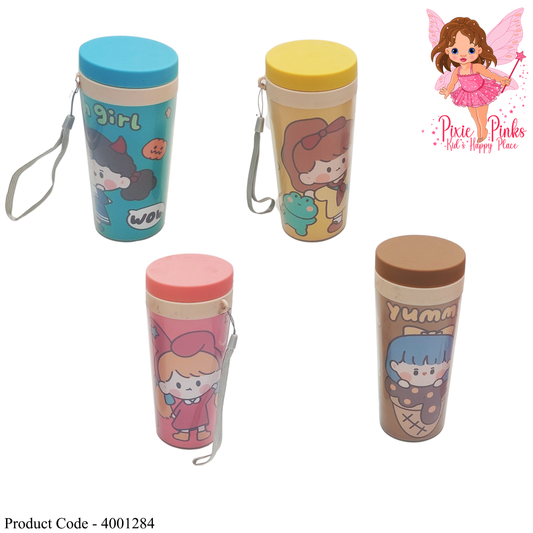 Cute Cartoon-Themed Kids' Water Bottle – Leakproof with Wrist Strap | Product Code: 4001284