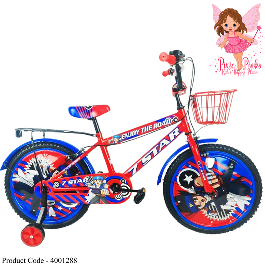7 Star Hero Rider Kids Bicycle 20” – Captain Style | With Basket & Training Wheels