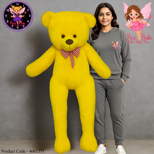 Pixie Pinks® Giant Yellow Teddy – 5 Feet Hug Buddy