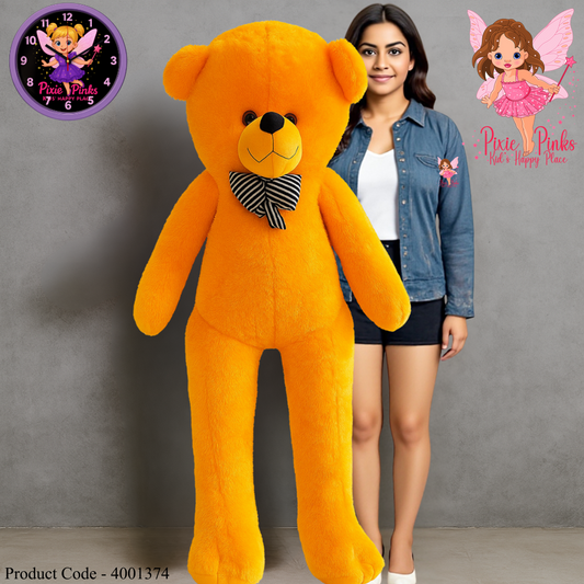 Pixie Pinks® Giant Orange Teddy – 5 Feet Hug Buddy